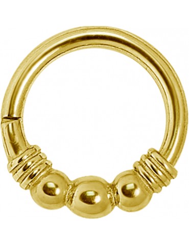 anneau esmeralda 3 ball zircon gold